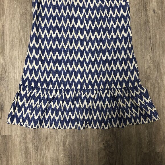 J.Crew Factory Linen Cotton Dress Sundress Women's Size Medium Blue White Ikat - Picture 5 of 8